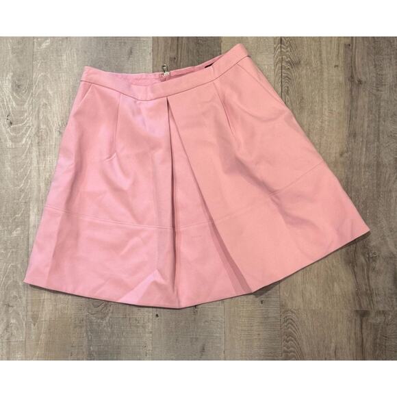 J.CREW Dresses & Skirts - J.Crew A-Line Mini Skirt Womens Size 4 Pink Polyester Pleated Front Pockets